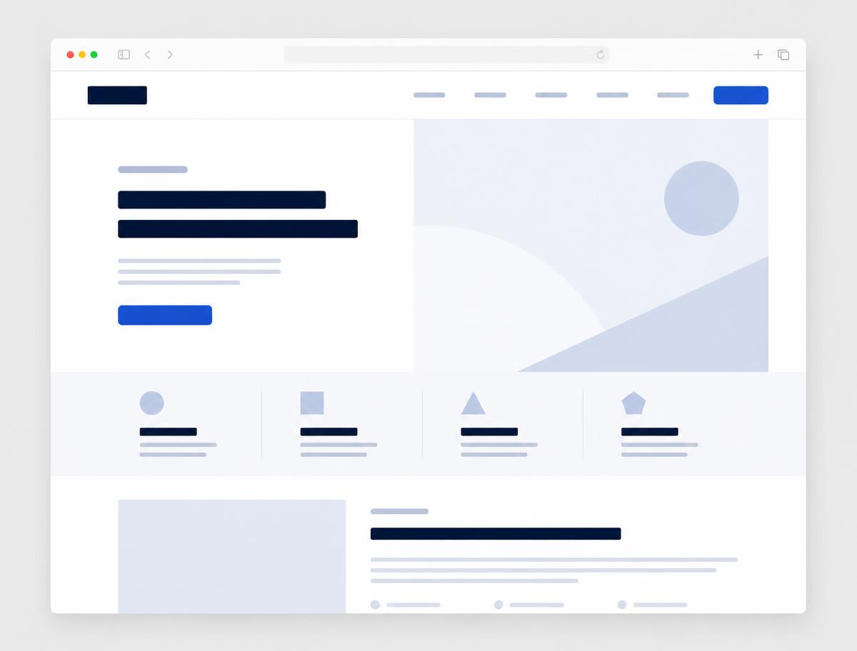 Example demo website layout for a professional consultancy firm, with services and contact sections
